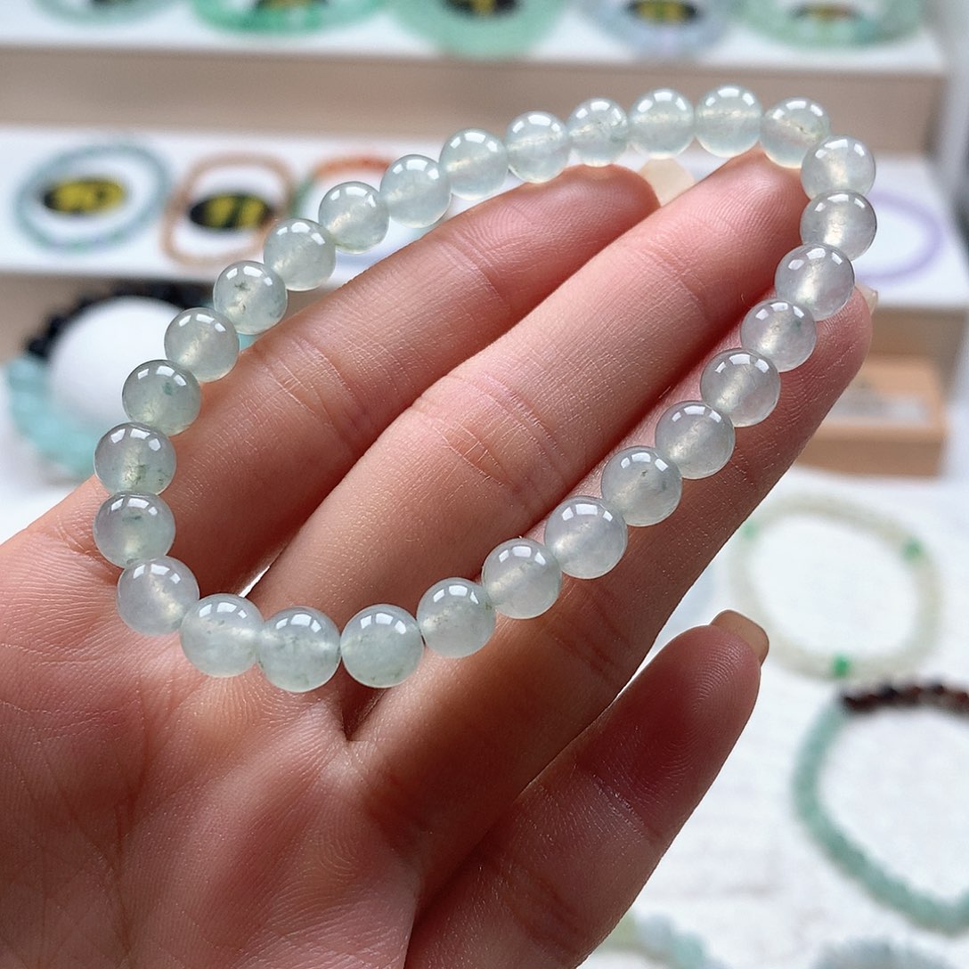 翡翠未镶嵌手串冰晴