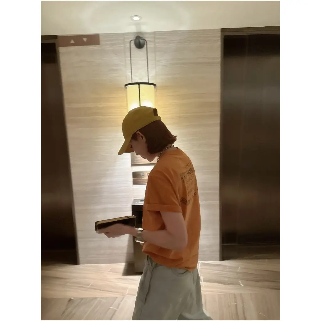 NO退NO换｜【橘子汽水】新款橘色圆领字母印花休闲短袖T恤YR1DX0194