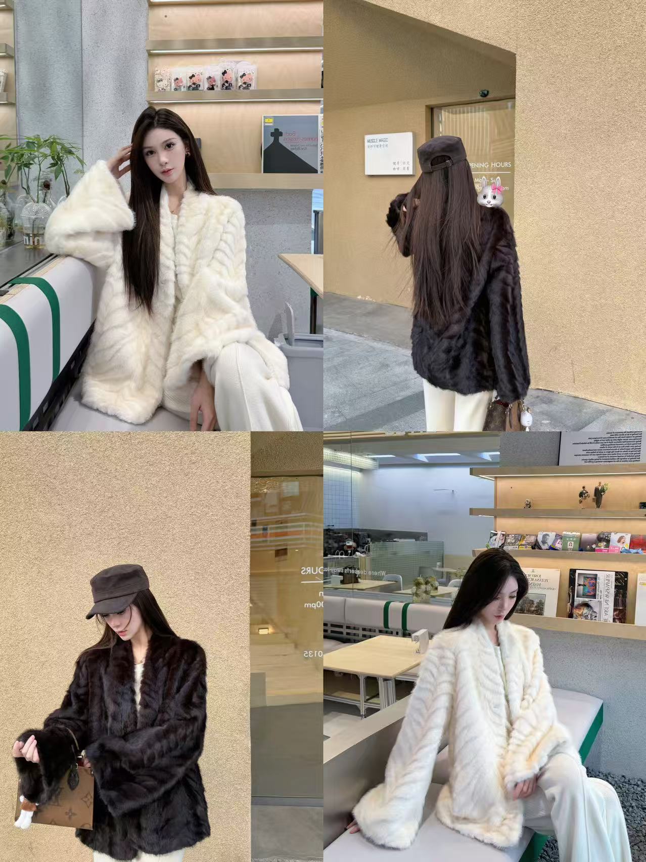 【顶流千金】环保金叶貂中长款喇叭袖外套