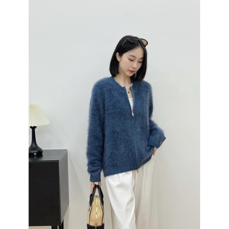 【姝妮·拉毛拉链开衫】柔软保暖洋气时尚新款