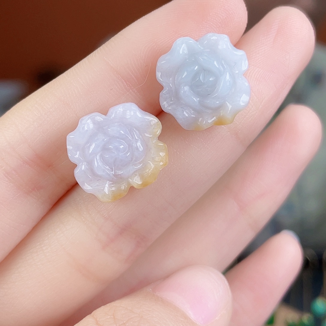 翡翠银S925镶嵌耳饰