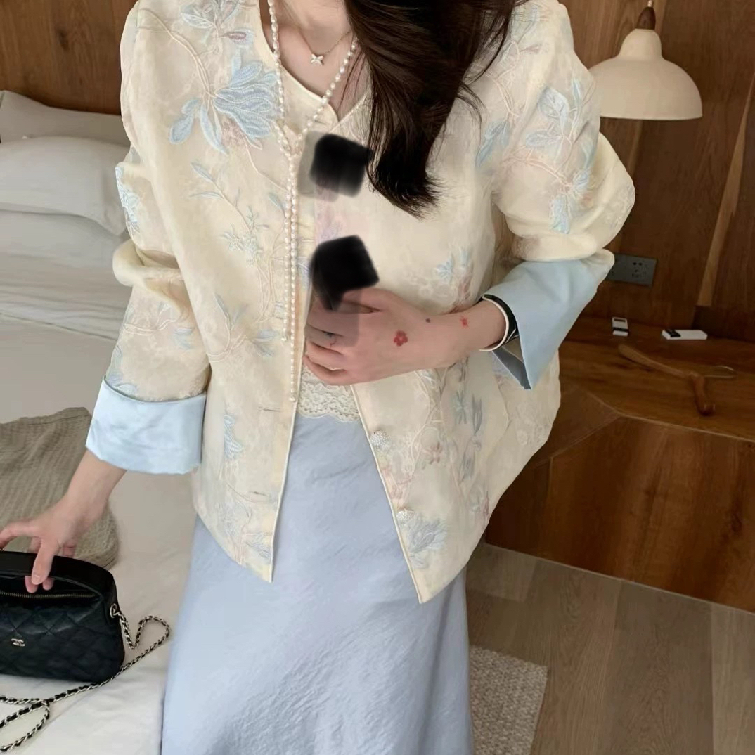 玉兰花-新中式中国风重工刺绣早秋款双层百搭气质显瘦款外套