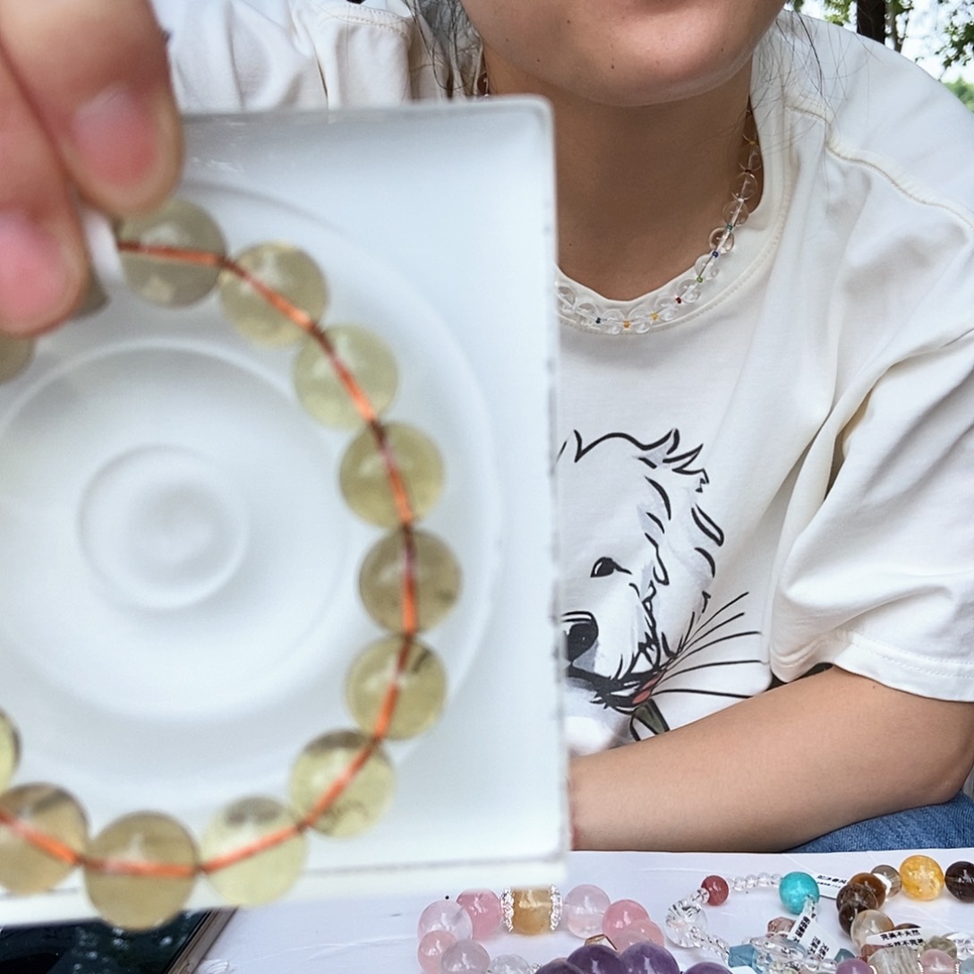 水晶手链未镶嵌苏**白巴西黄13➕