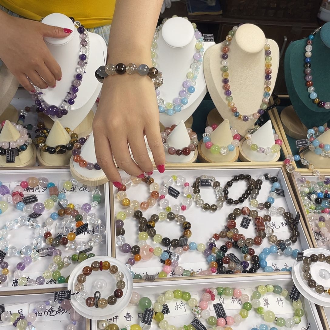 银S925镶嵌手链烟晶