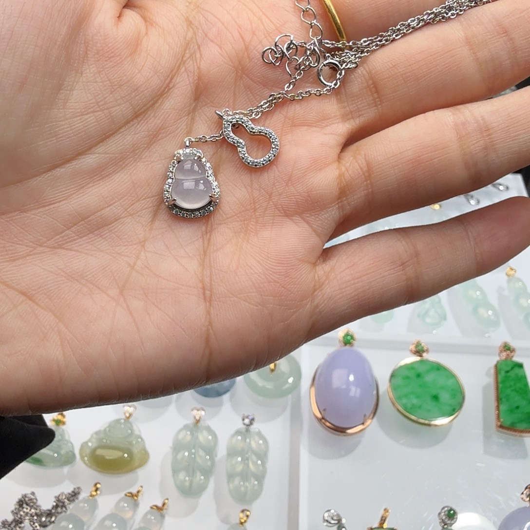 翡翠银S925镶嵌颈饰