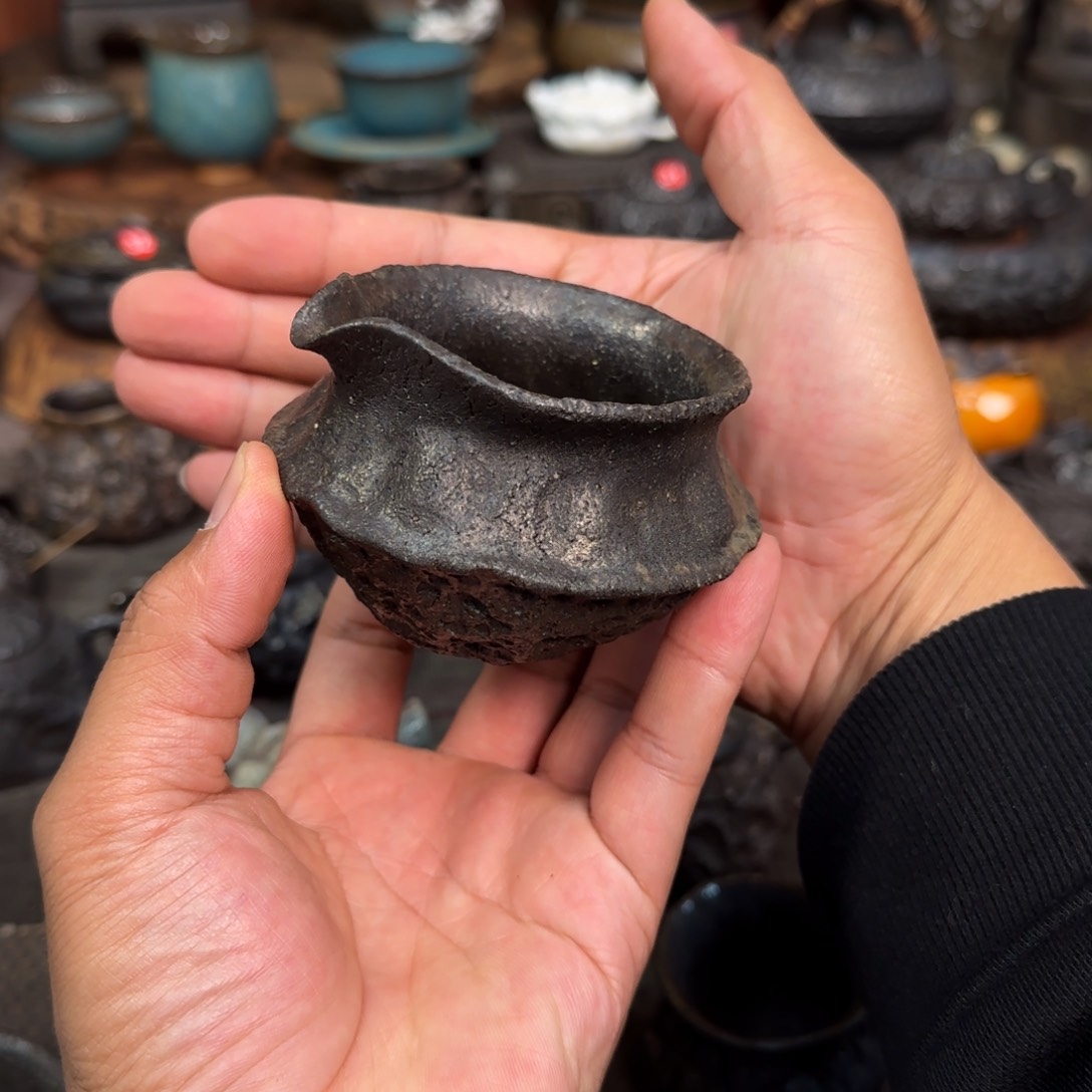 壶全手捏合欢公道杯