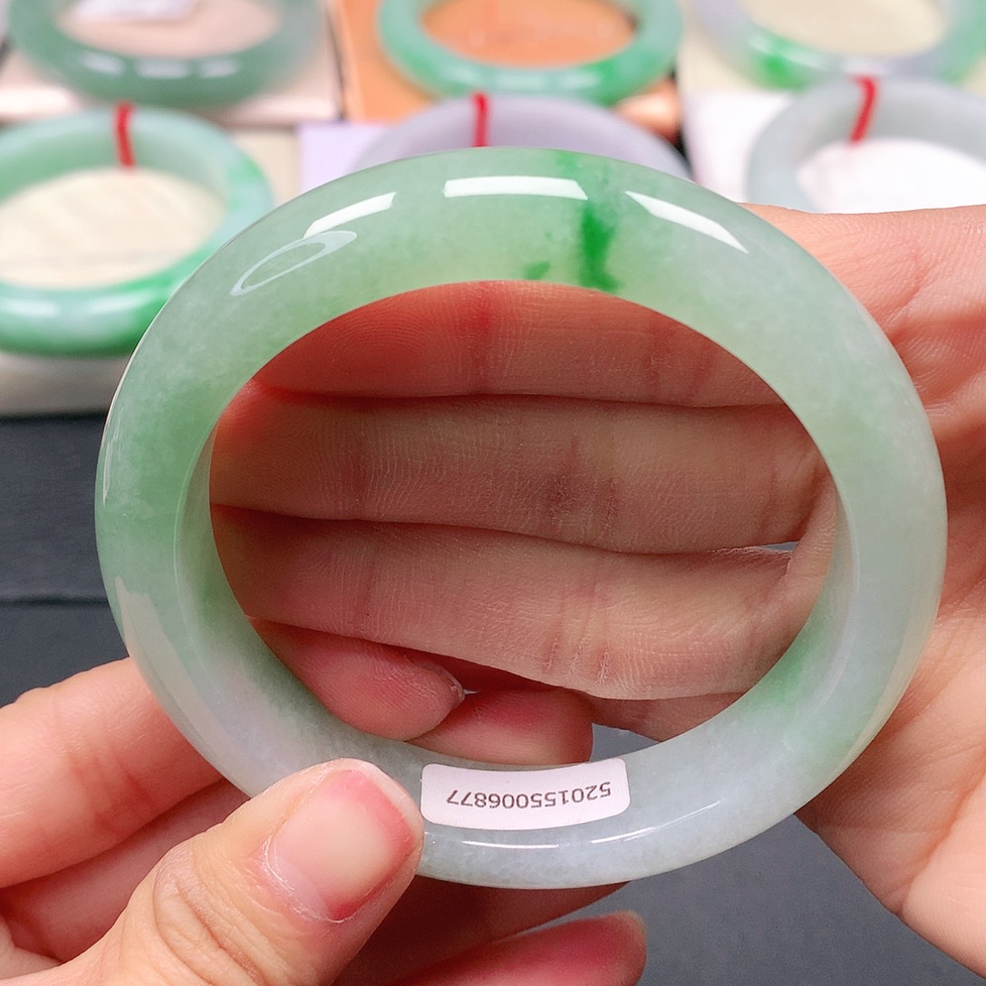 翡翠手镯未镶嵌天然翡翠手镯55