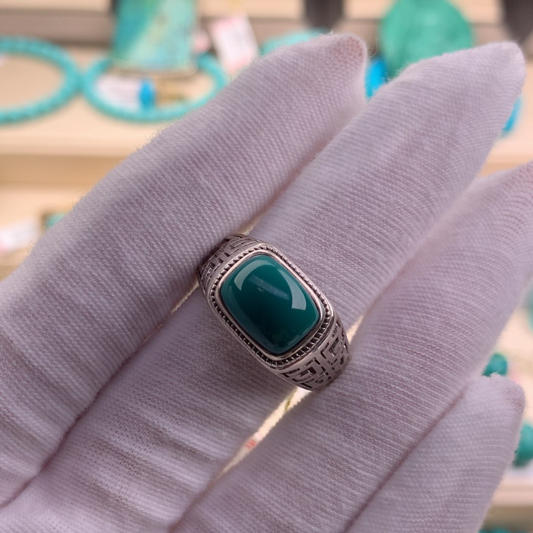 绿松石珠宝奇石银S925镶嵌