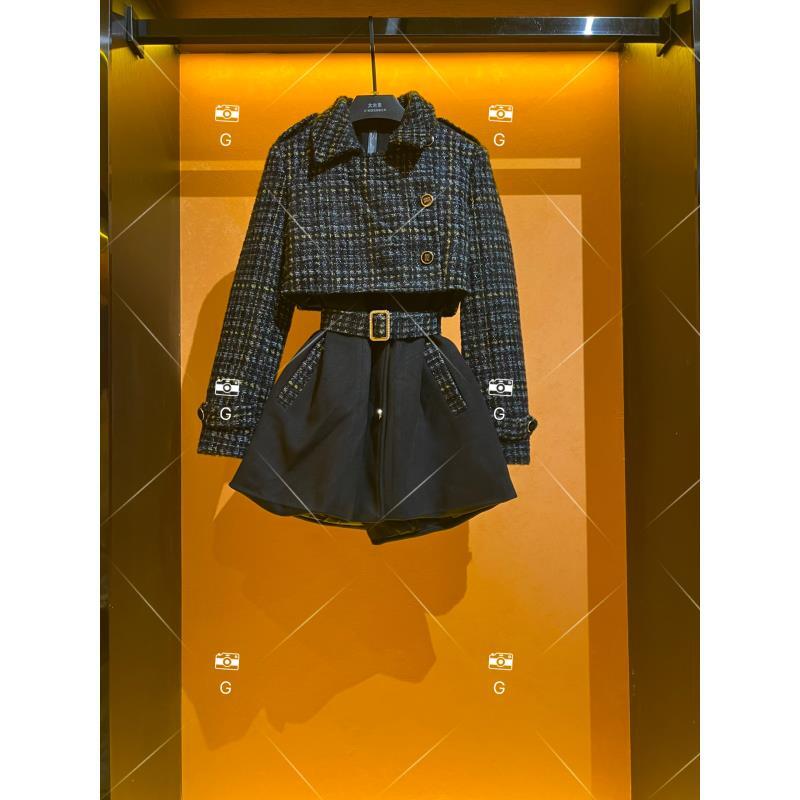 【楠楠】秋冬气质小香风设计师中款羽绒服蓝色轻奢女QD-2025033