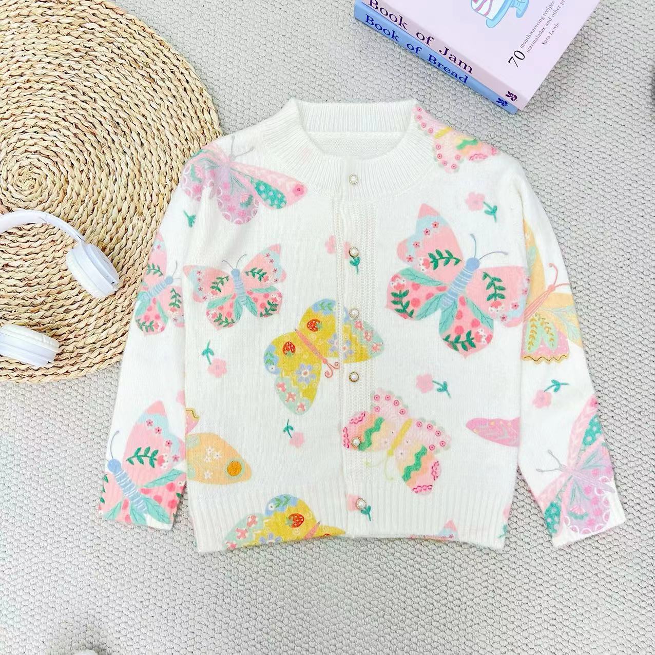 【米果妈】女童冬季开衫毛衣(微染色介意勿拍)(图案颜色不挑)B5370