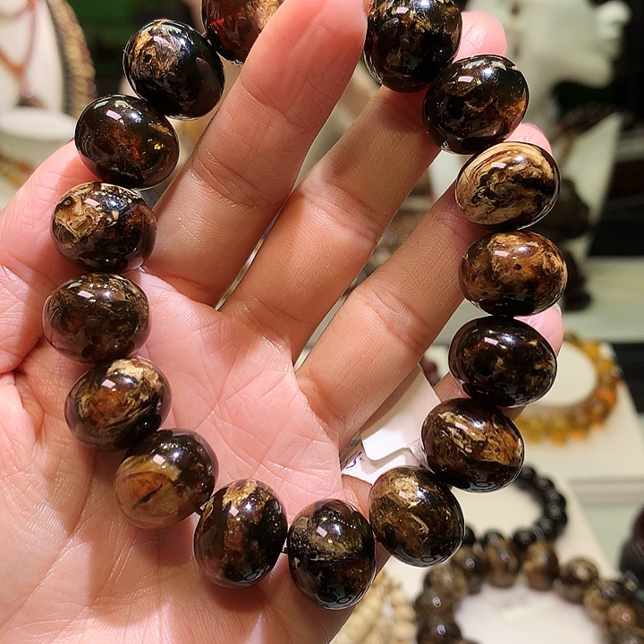 琥珀裸石未镶嵌16m花