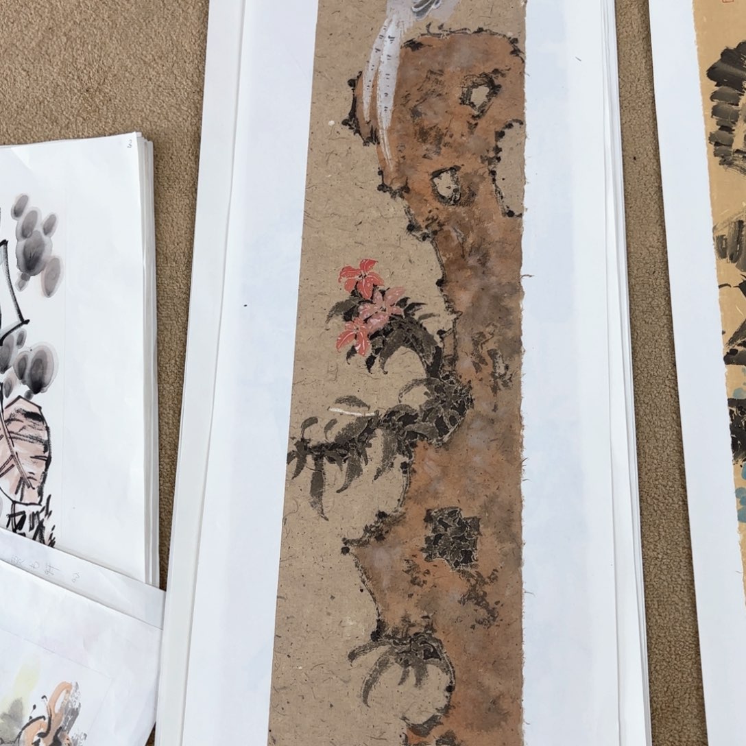 国画航*航143/24魏晋宏花鸟朱