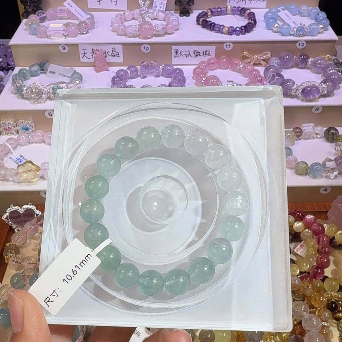 水晶手串未镶嵌萤石