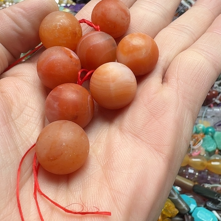 玛瑙/玉髓未镶嵌珠宝半成品一个17mm南红