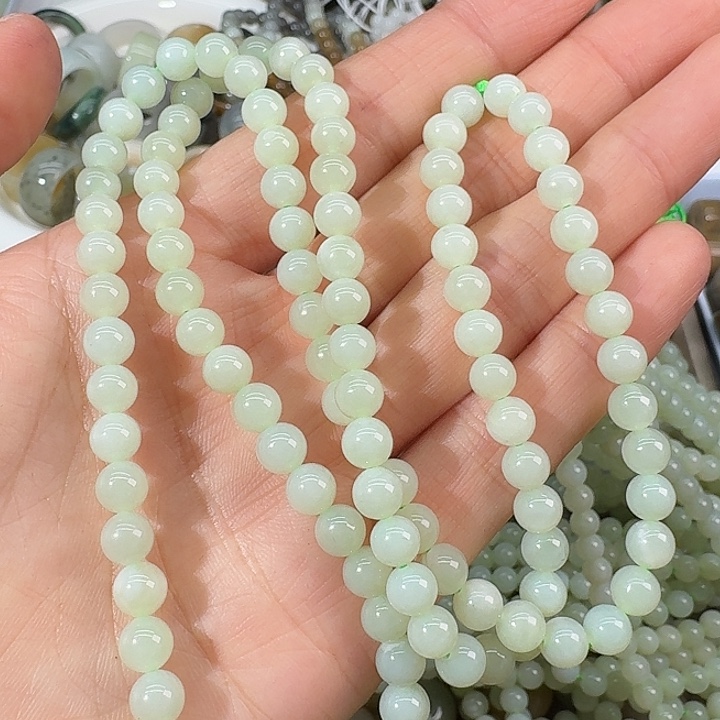 和田玉未镶嵌颈饰6mm