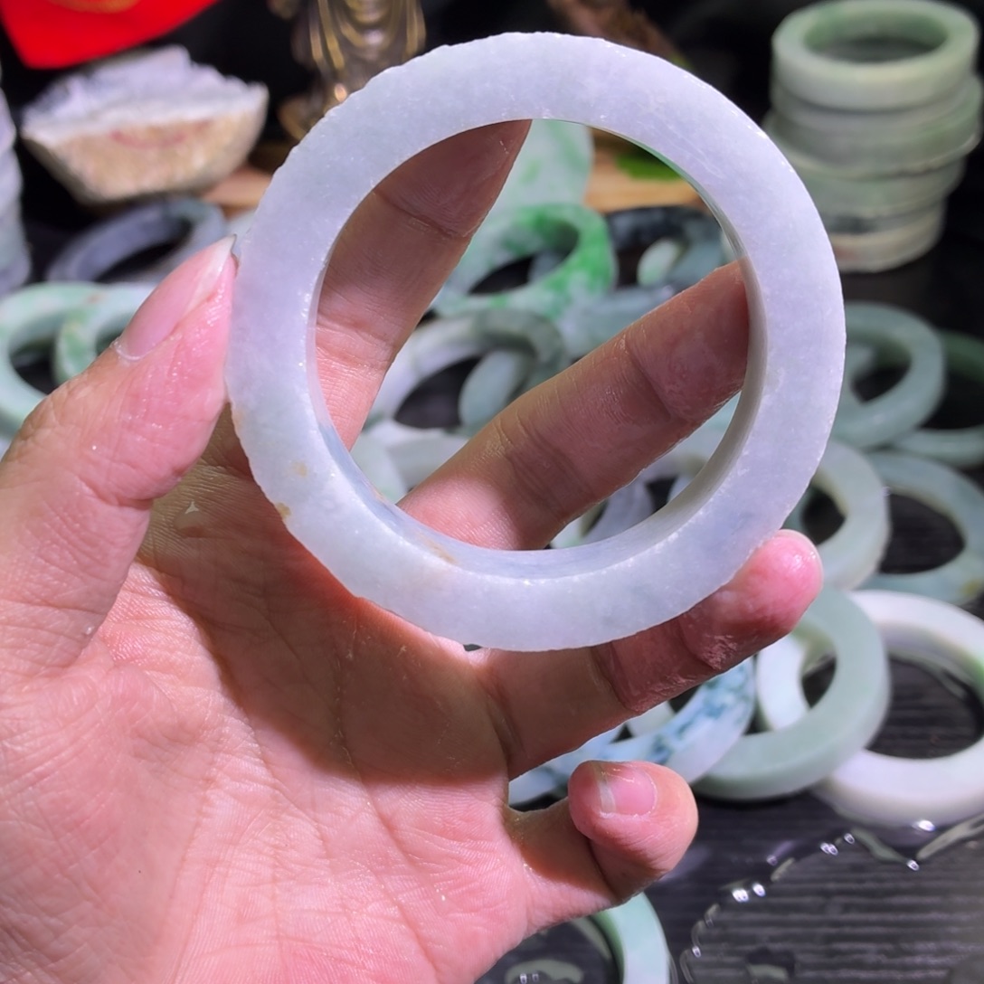 定制翡翠未镶嵌天然翡翠A货毛胚手镯定制