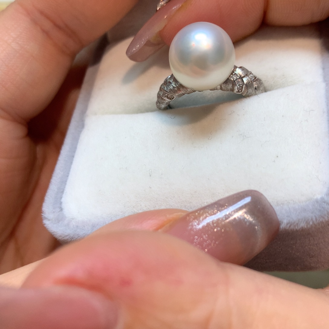 海水珍珠戒指银S925镶嵌
