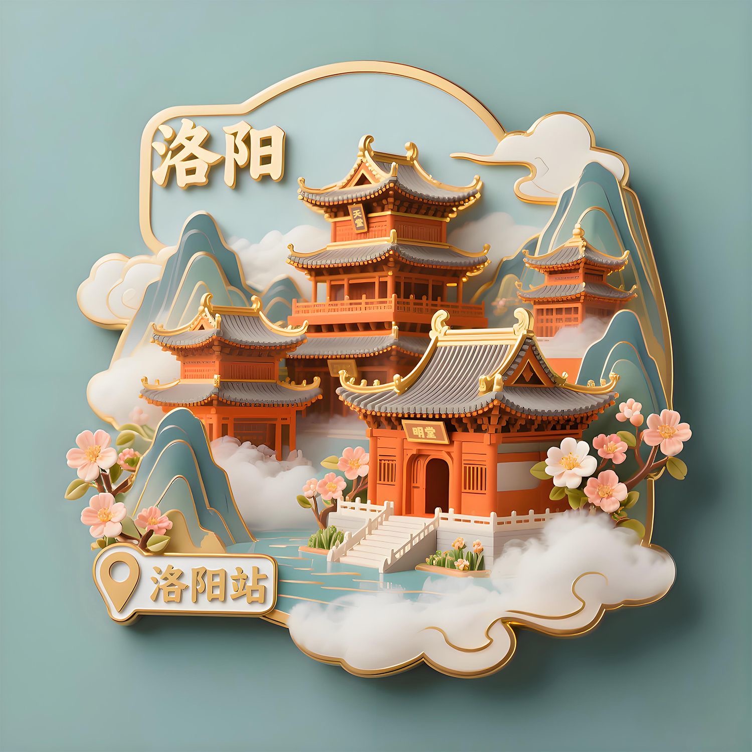 ［河南系列］河南文创城市金属冰箱磁贴洛阳郑州开封文创旅游纪念品