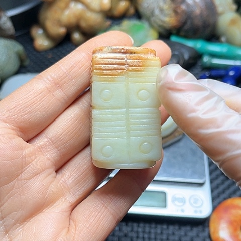 白玉菩提吊坠摆件