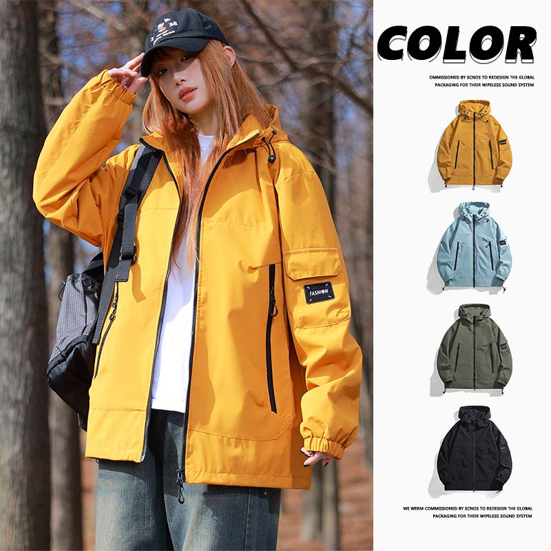 BAWEISA春秋户外休闲宽松防水冲锋夹克冲锋衣