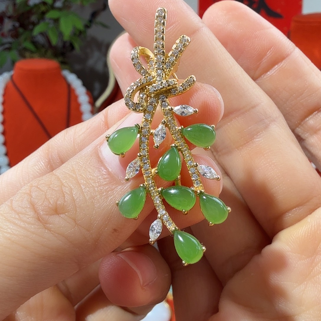 和田玉银S925镶嵌颈饰