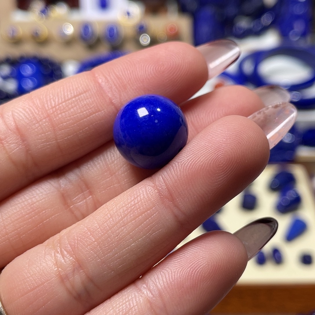 _***悦青金石未镶嵌精品单珠15.3mm