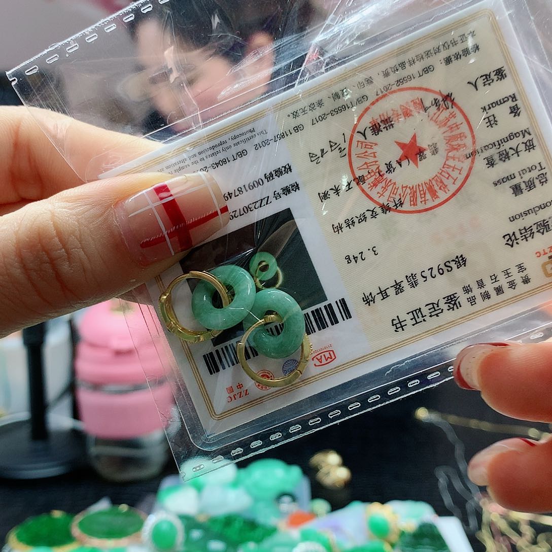 【闪购商品】翡翠耳饰银S925镶嵌，