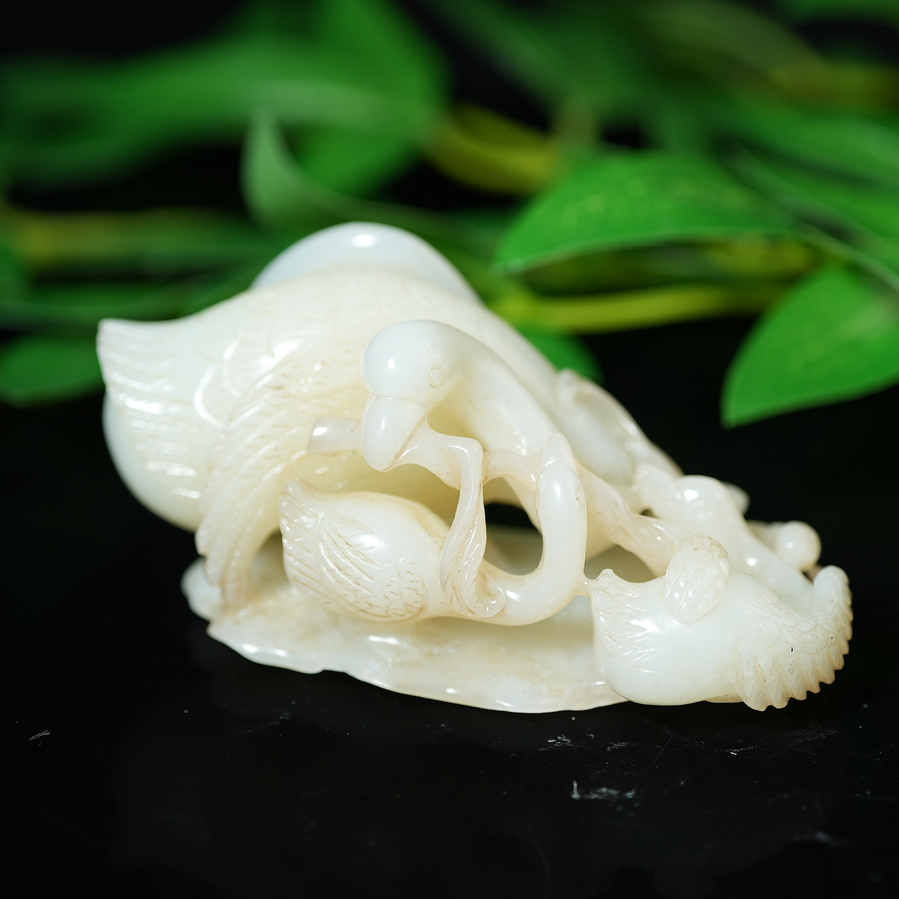 清代和田玉鹅如意摆件【华豫之门】ALF241228127