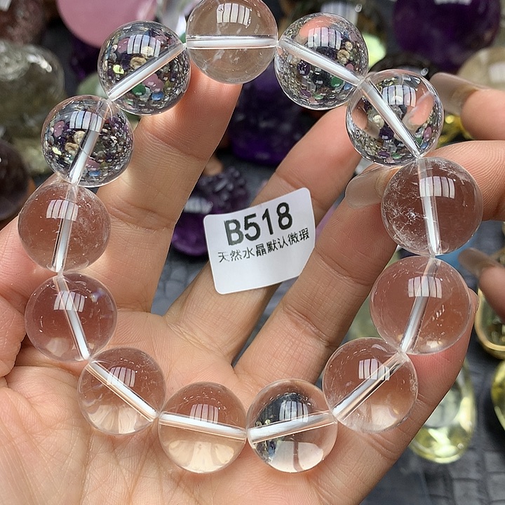 水晶手链18m m+未镶嵌水晶