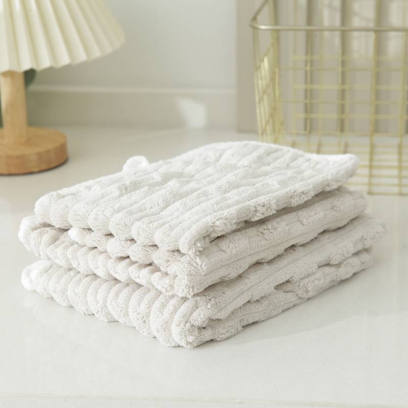 清-汤圆吖毛巾方巾干发帽三件套吸水速干加大加厚04309毛巾三件套