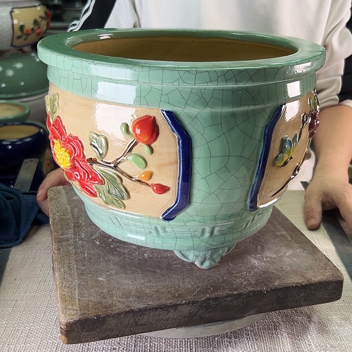 蝴****泳坤堂石湾花盆陶瓷