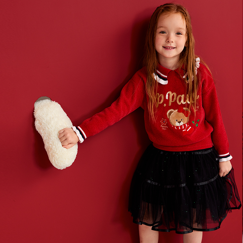 【新年系列】PawinPaw卡通小熊童装秋冬女童网纱蓬蓬裙