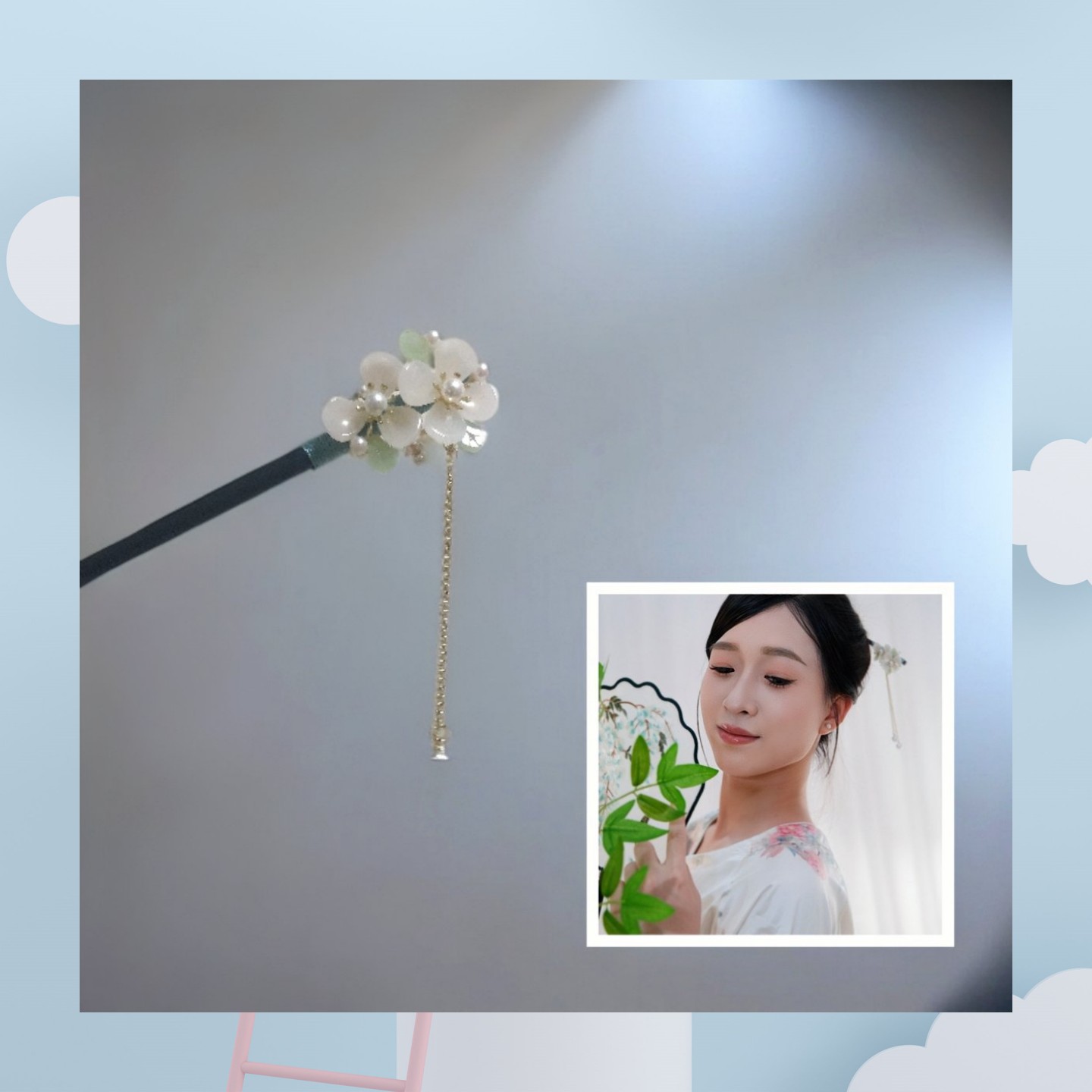 千金风中国风复古/百搭宫廷女发簪步摇饰品珠珠手工气质头饰古风