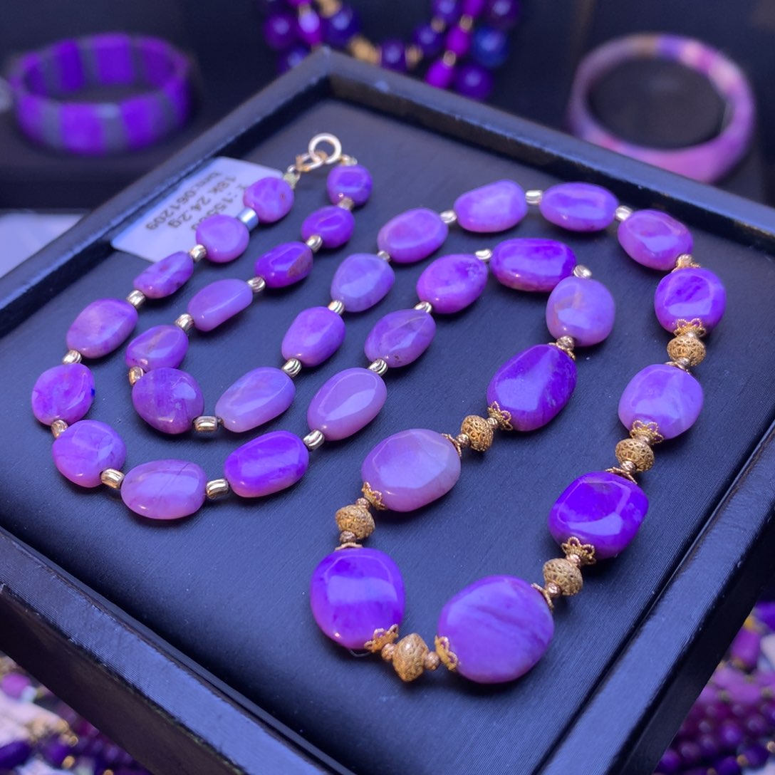 苏纪石（舒俱来）18K金镶嵌项链