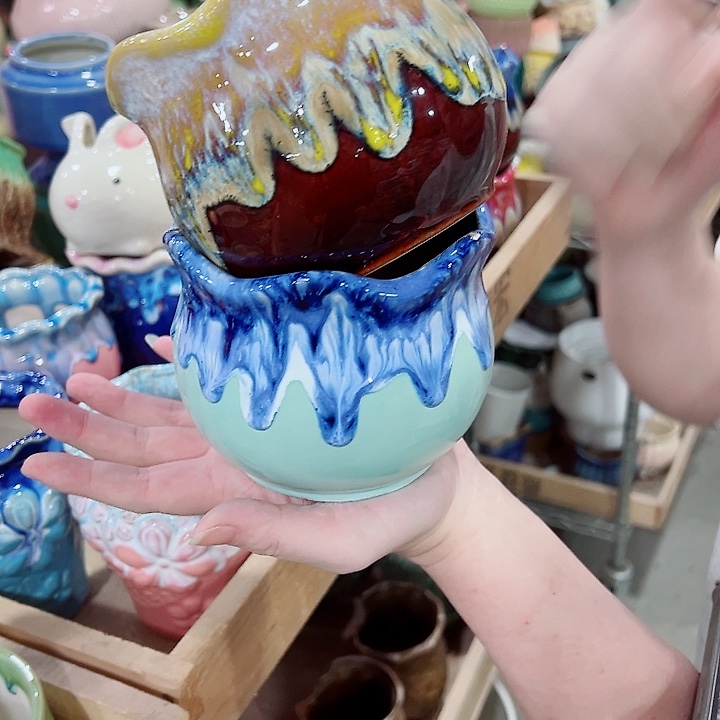 有孔，凑单福利满10元发货陶瓷多肉花盆！