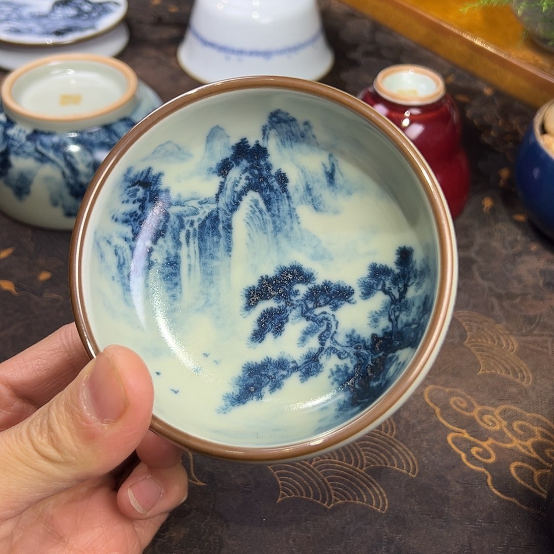 玉石青山水素衡杯不开片