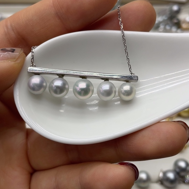 海水珍珠项链银S925镶嵌