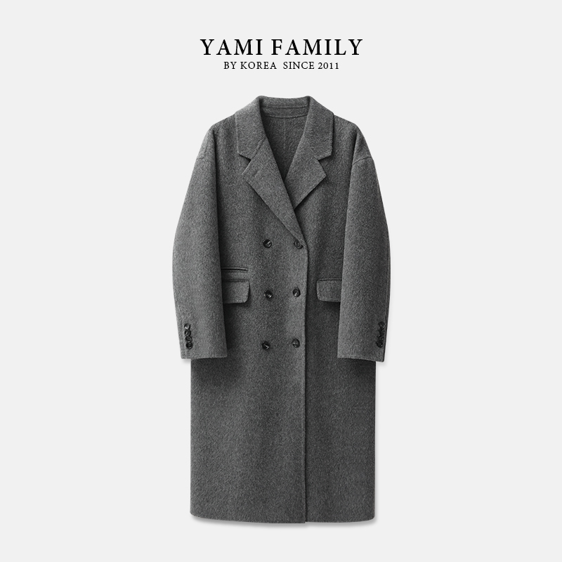 【杨国福】YM 954 秋冬长款经典时尚百搭宽松翻领双面羊毛大衣