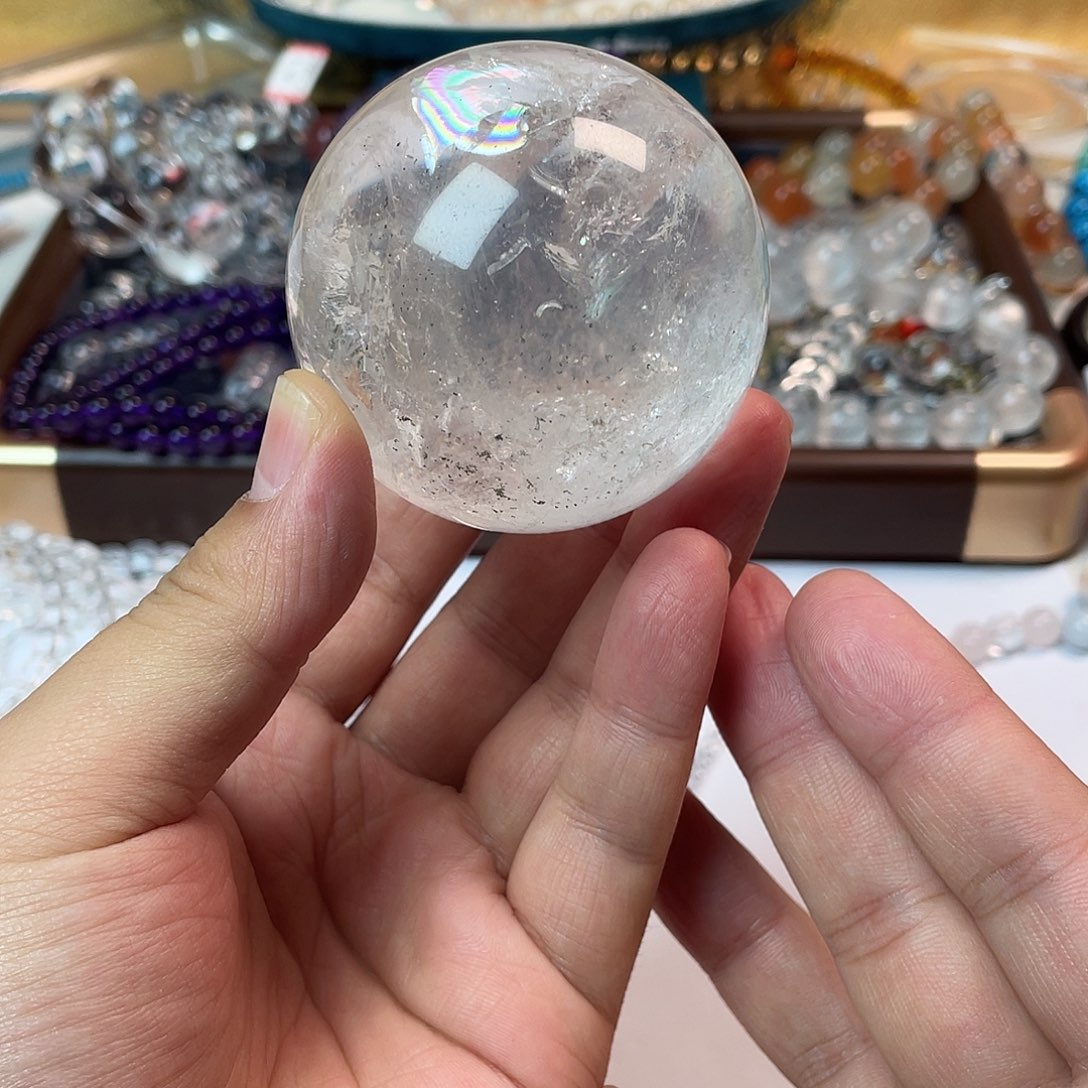 孑***浪水晶手链未镶嵌水晶球大