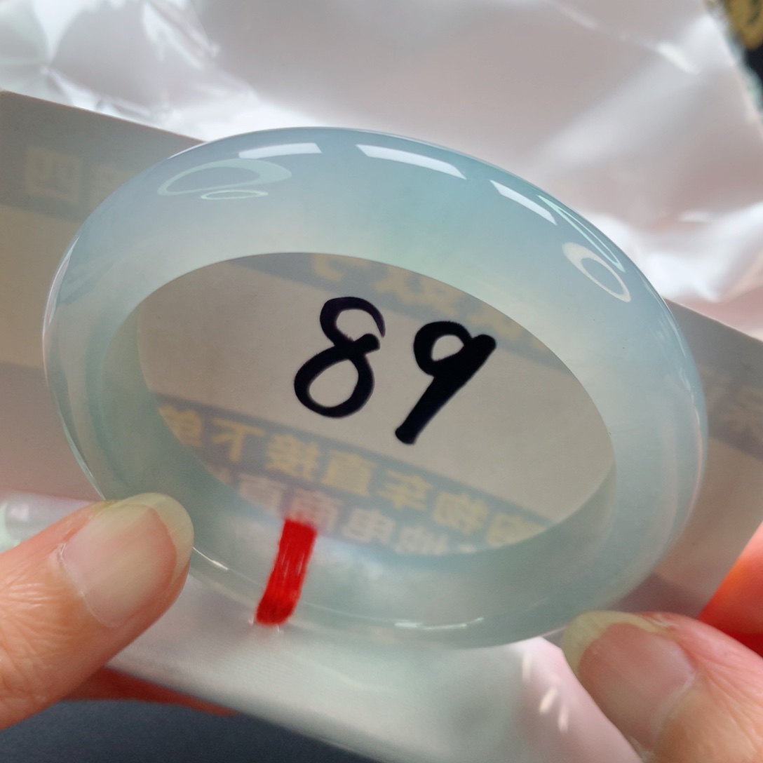 未镶嵌手镯翡翠正圈冰胶天空蓝