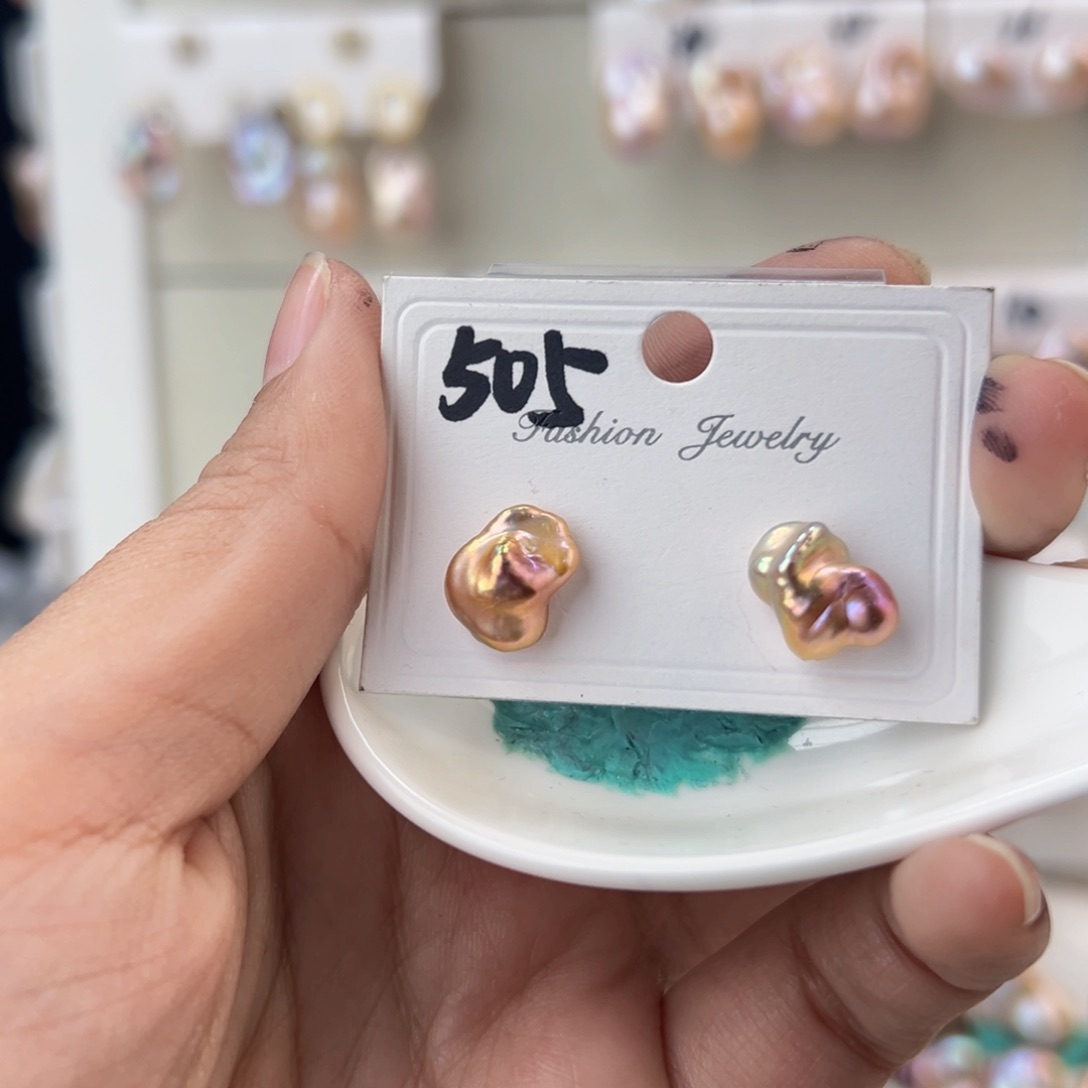 淡水珍珠耳饰银S925镶嵌