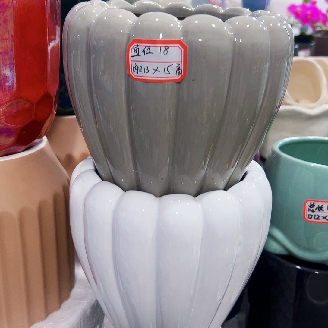 有孔外贸尾单陶瓷花盆凑单10米包邮