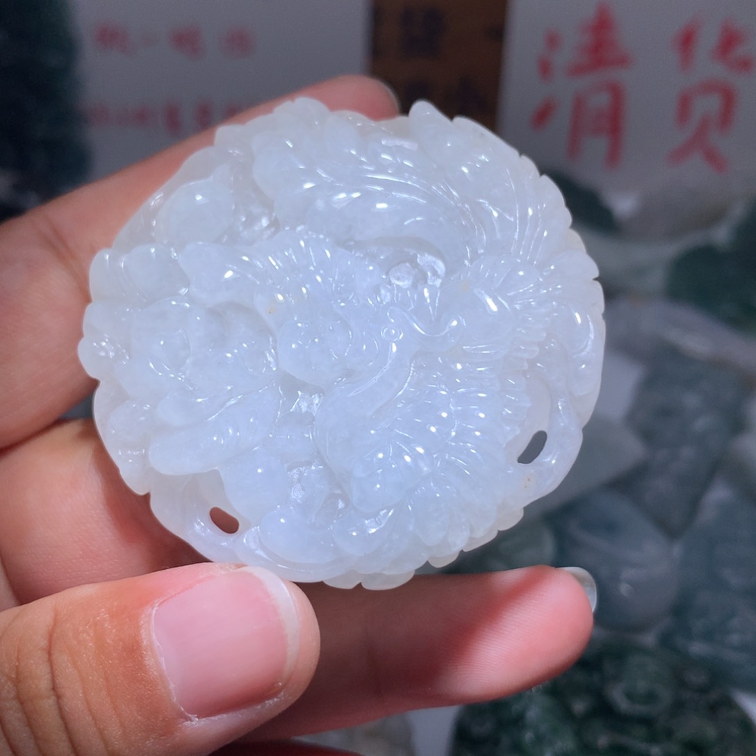 翡翠未镶嵌颈饰保真天然A货翡翠