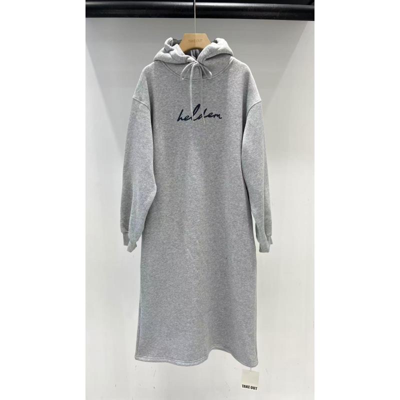 韩国欧巴家连帽加绒卫衣连衣裙652