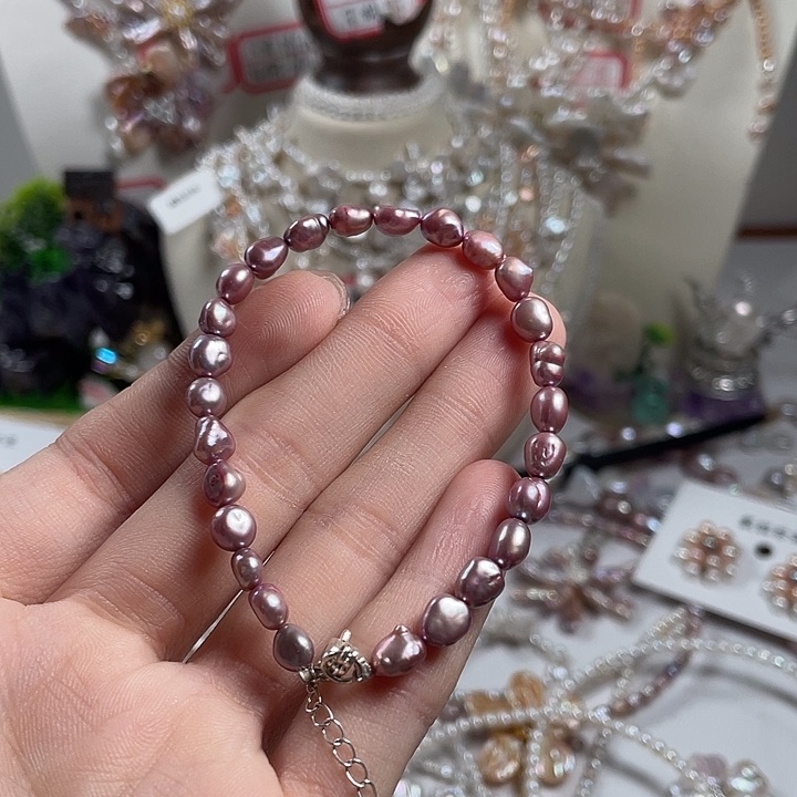 淡水珍珠银S925镶嵌颈饰