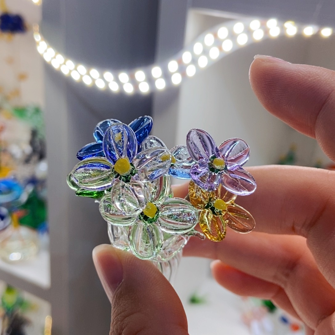 琉璃手工艺品七色花