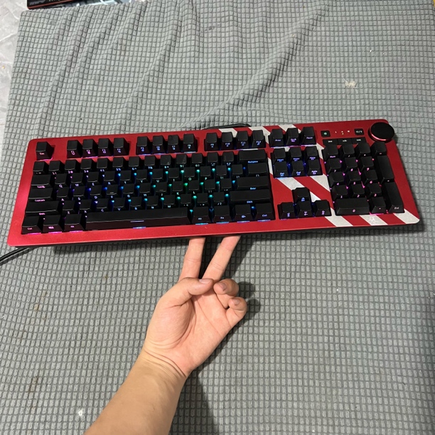 8新 Ajazz/黑爵 黑爵光环合金版机械键盘104键带旋钮快银轴电竞