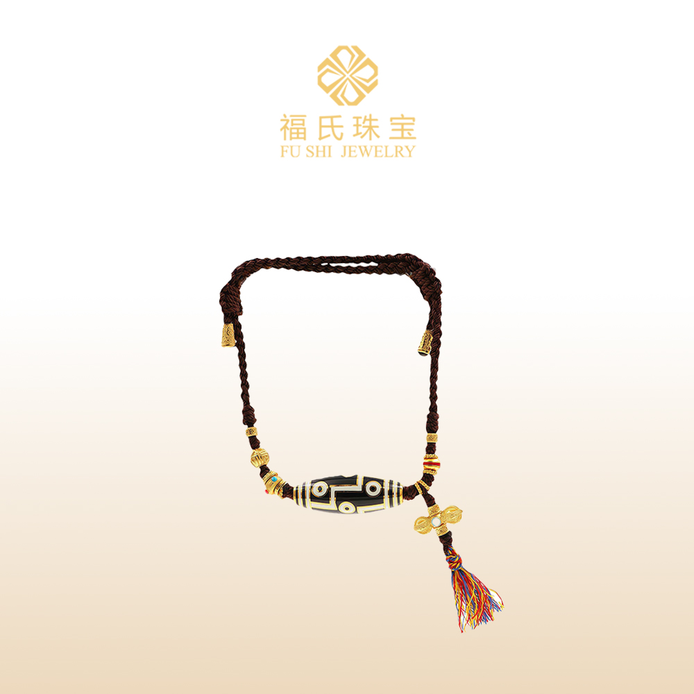 FUSHI/福氏 足银手链 复古民族风九眼天珠手链高级感送礼物