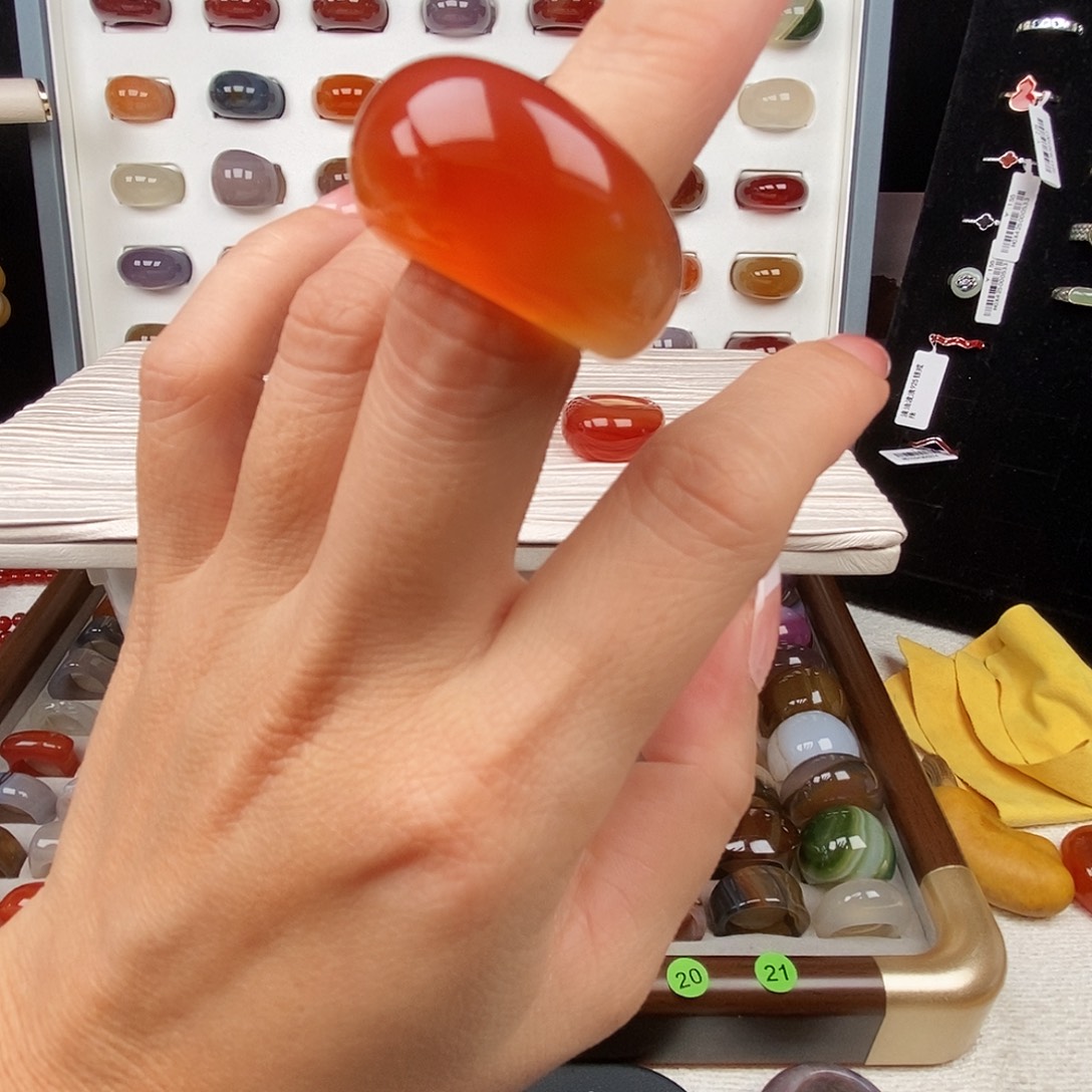 M***o玛瑙/玉髓合金戒指