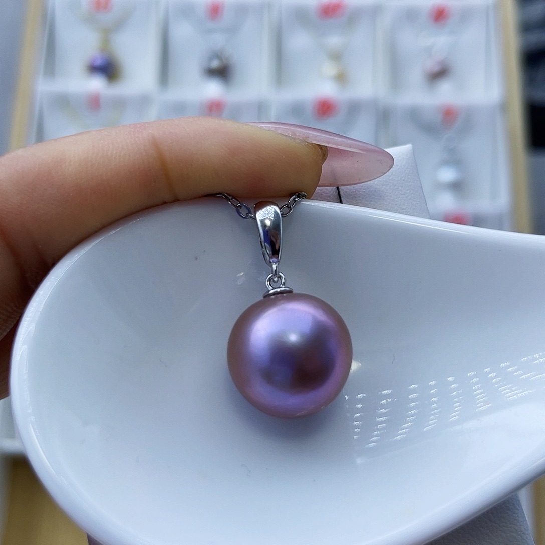 淡水珍珠吊坠(不含链)银S925镶嵌